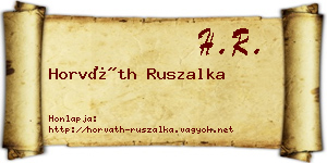 Horváth Ruszalka névjegykártya